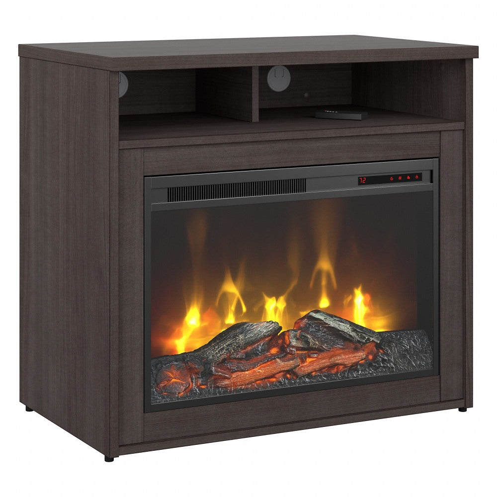 Bush Business Furniture Jamestown 32inW Electric Fireplace With Shelf, Storm Gray, Standard Delivery