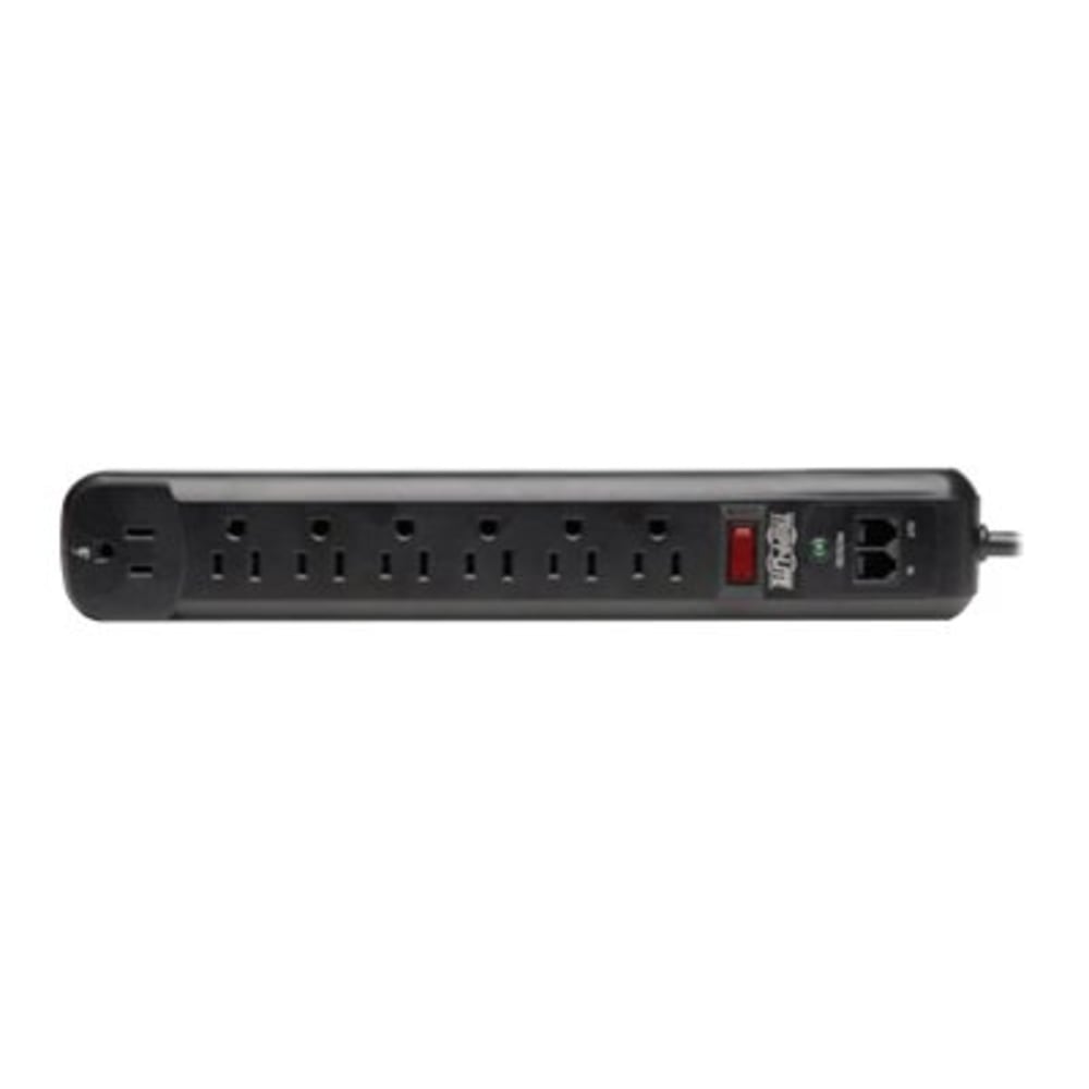 Tripp Lite Surge Protector Power Strip 120V Right Angle 7 Outlet RJ11 Black - Surge protector - 15 A - AC 120 V - 1.8 kW - output connectors: 7 - black - for P/N: CLAMPUSBLK, CLAMPUSW