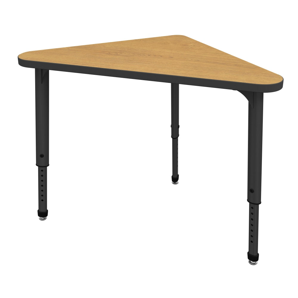 Marco Group Apex Series Adjustable Triangle 41inW Student Desk, Solar Oak/Black