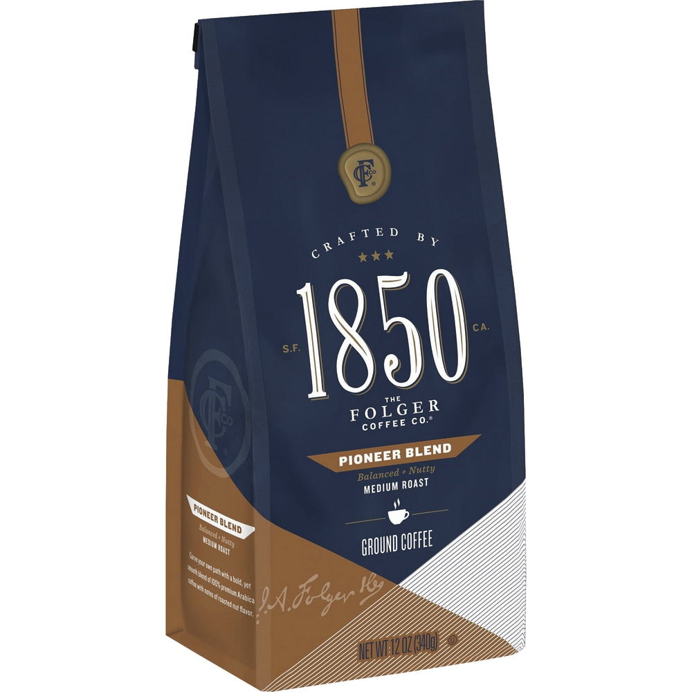 Folgers Ground 1850 Pioneer Blend Medium Roast Coffee, 12 Oz