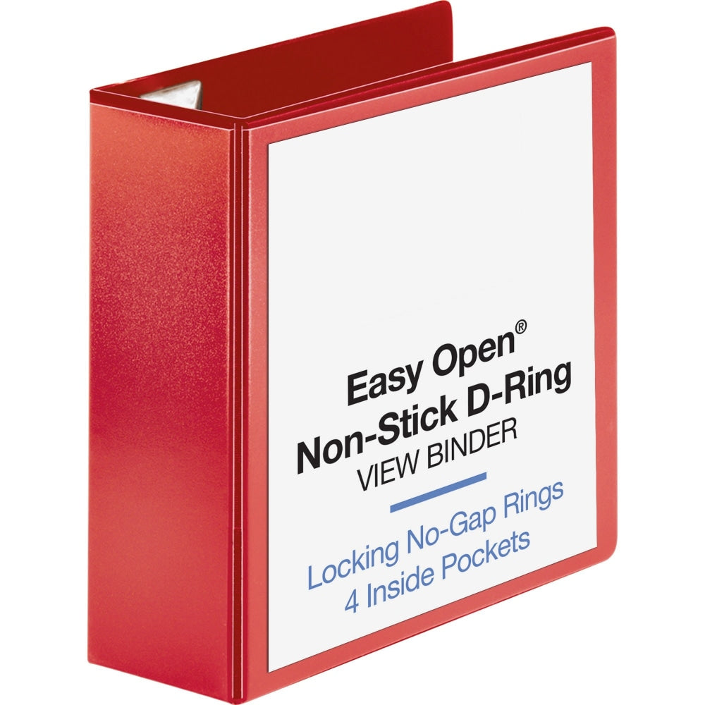 Business Source Red D-Ring Binder, 4in Ring, 8 1/2in x 11in, Red