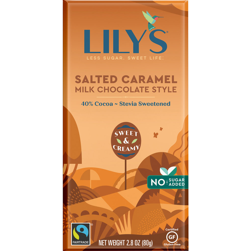 Lilys Salted Caramel Milk Chocolate Bars, 2.8 Oz, Pack Of 12 Bars