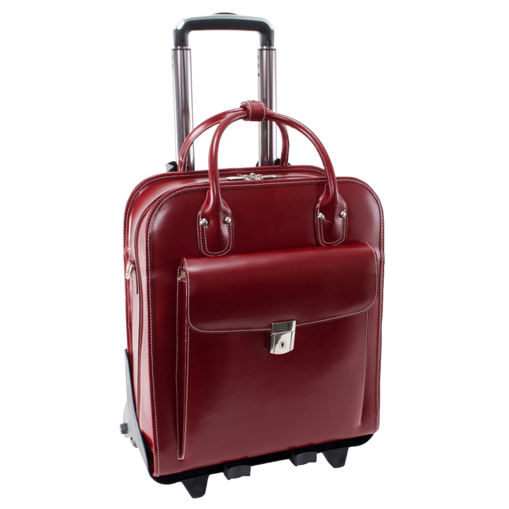 McKleinUSA La Grange Ladies Rolling Briefcase With 15.4in Laptop Pocket, Red