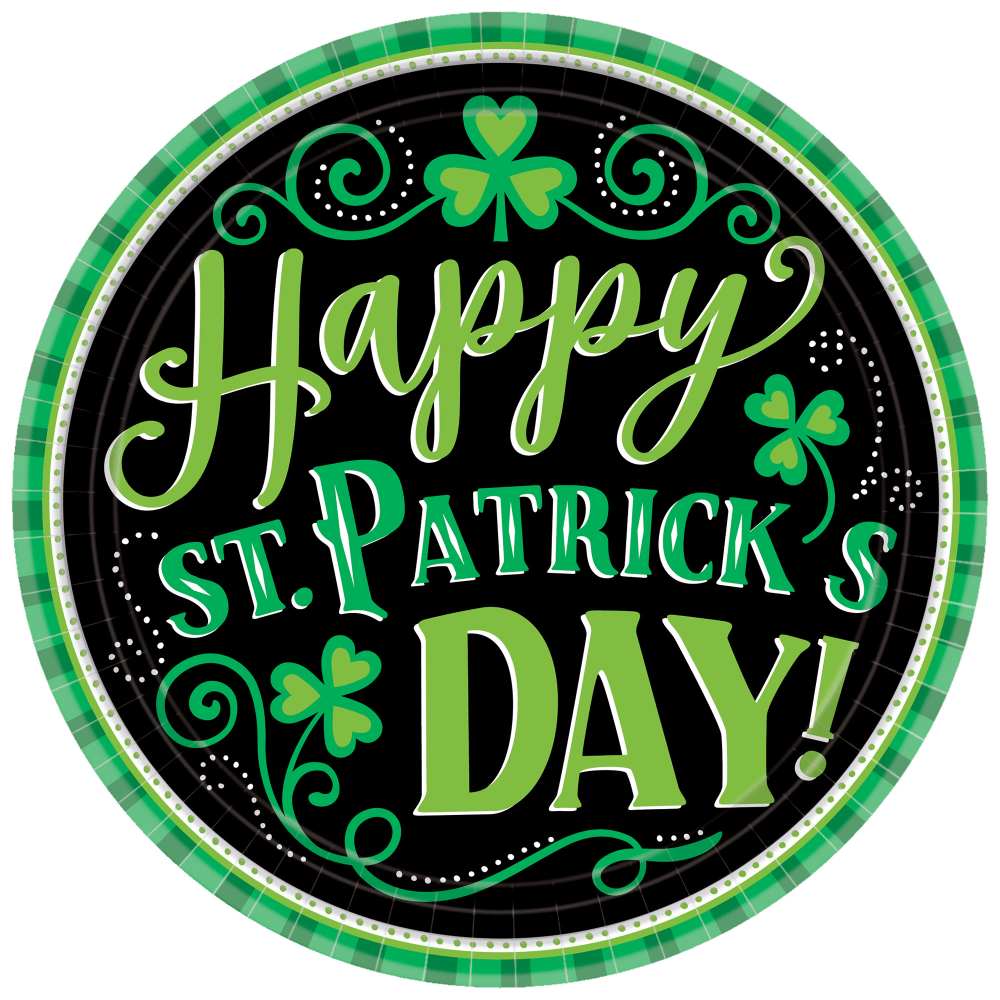 Amscan 751906 Clover Me Lucky St. Patricks Day Plates, 9in, Pack Of 60 Plates