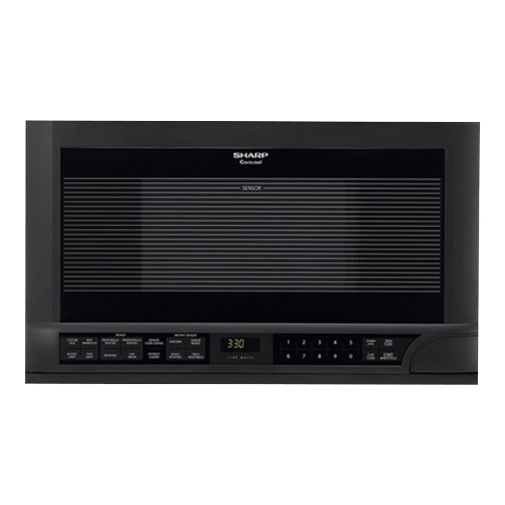 Sharp R-1210 - Microwave oven - built-in - 1.5 cu. ft - 1100 W - smooth black