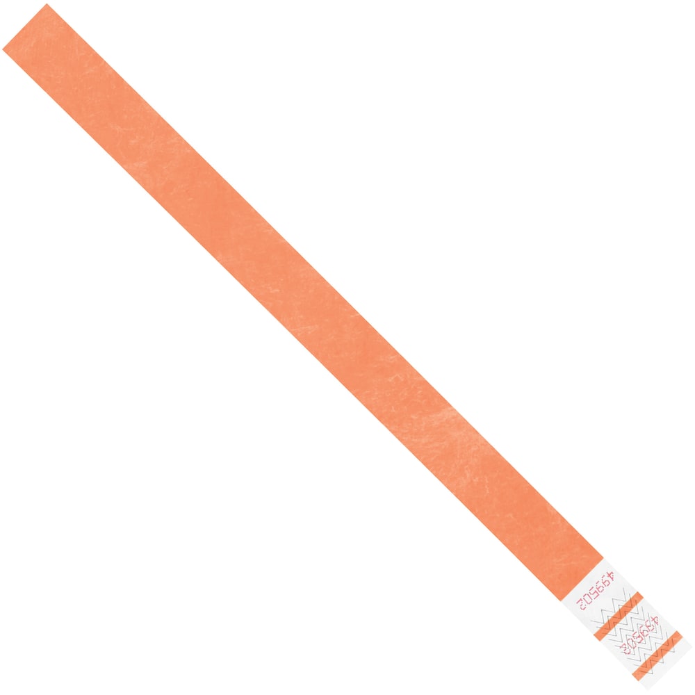 Tyvek Wristbands, 3/4in x 10in, Orange, Case Of 500