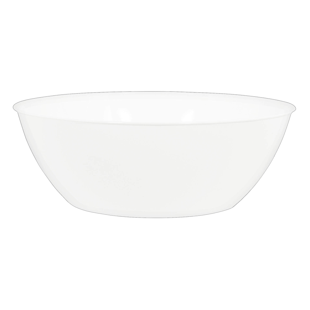 Amscan 10-Quart Plastic Bowls, 5in x 14-1/2in, Frosty White, Set Of 3 Bowls