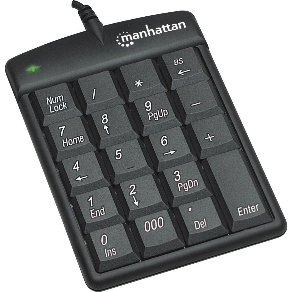 Manhattan 19-Key Wired Numeric Keypad, Black, 176354