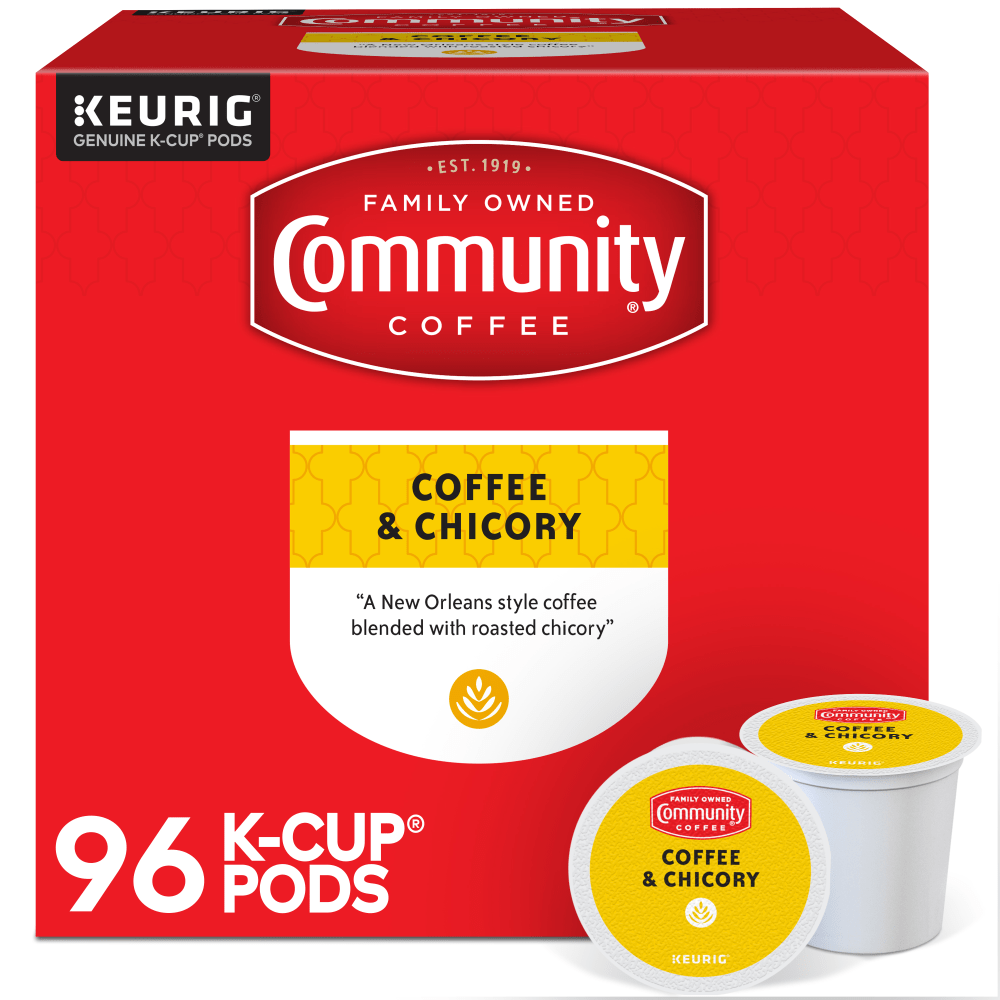 Community Coffee Keurig Single Serve K-Cup Pods, Coffee & Chicory, Box Of 96 Pods