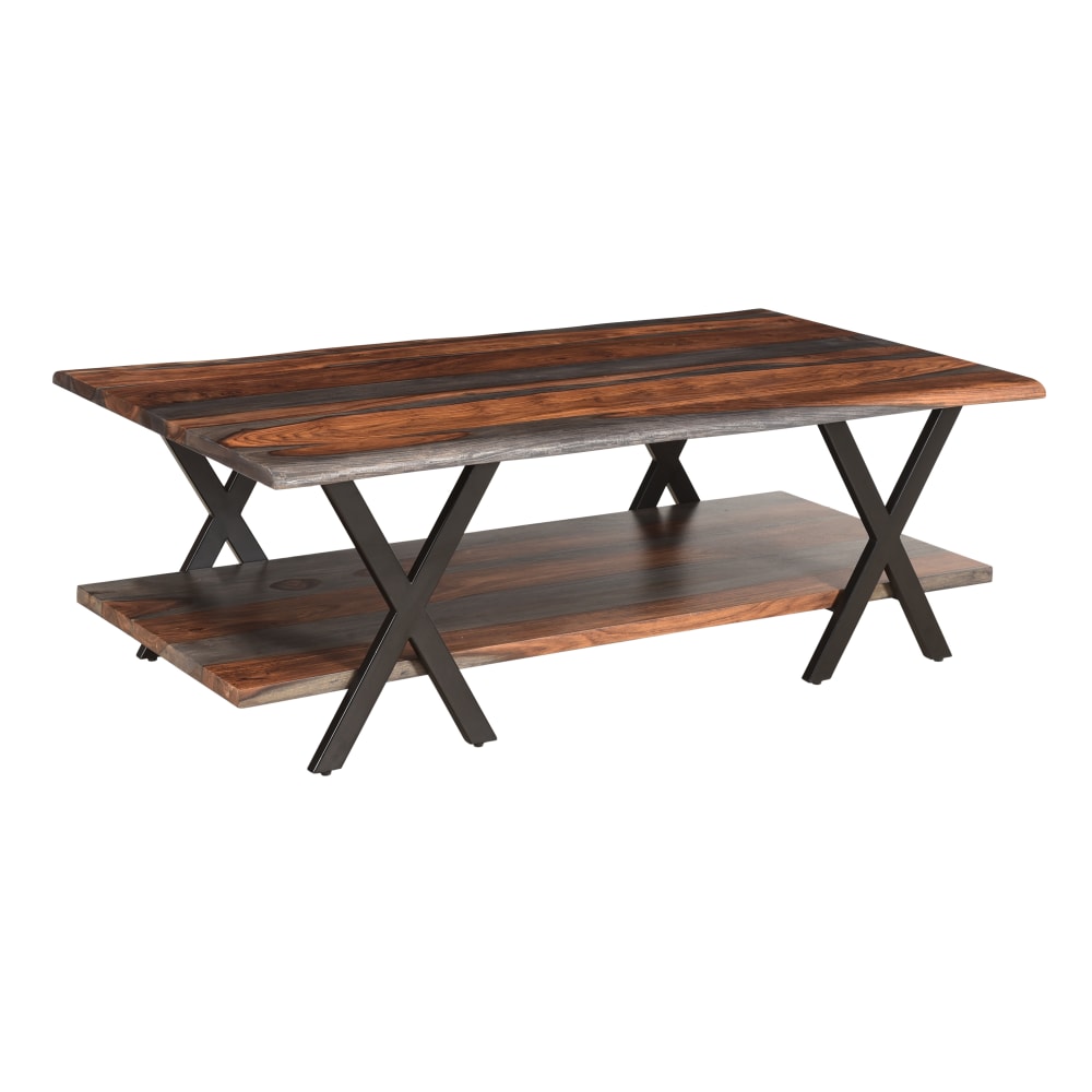 Coast to Coast Forrest Coffee/Cocktail Table, 18inH x 54inW x 28inD, Sierra Brown/Black