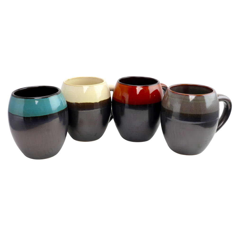 Gibson Home Soroca 4-Piece Mug Set, 19.5 Oz, Assorted Colors