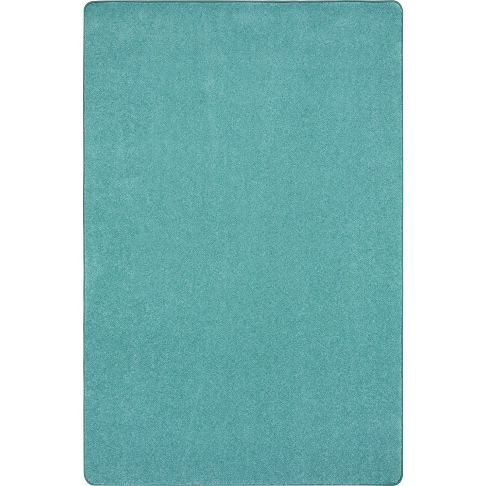 Joy Carpets Kid Essentials Solid Color Rectangle Area Rug, Just Kidding, 12ft x 7-1/2ft, Seafoam