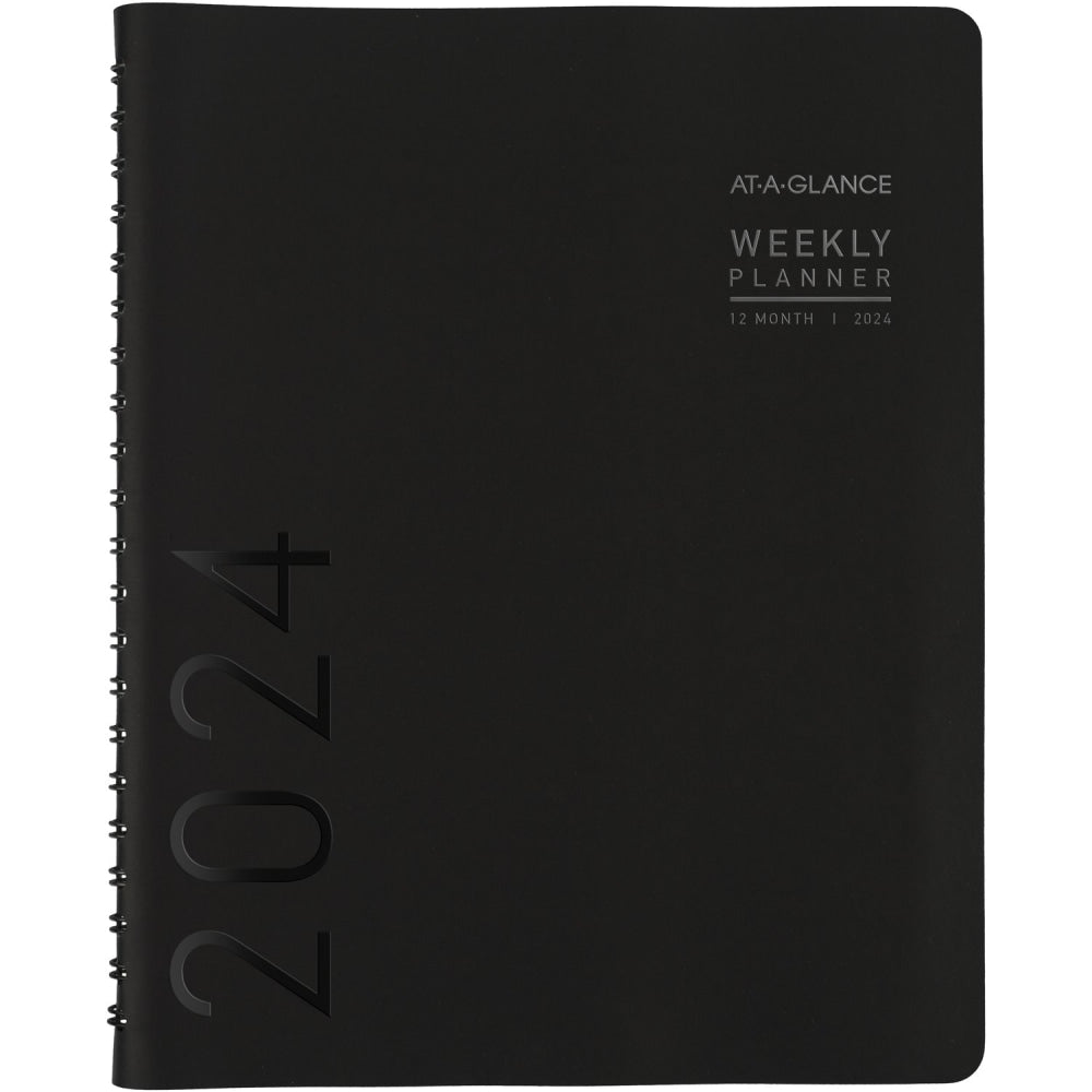 2024 AT-A-GLANCE Contemporary Weekly/Monthly Planner, 8-1/4in x 11in, Black, January To December 2024, 70950X05