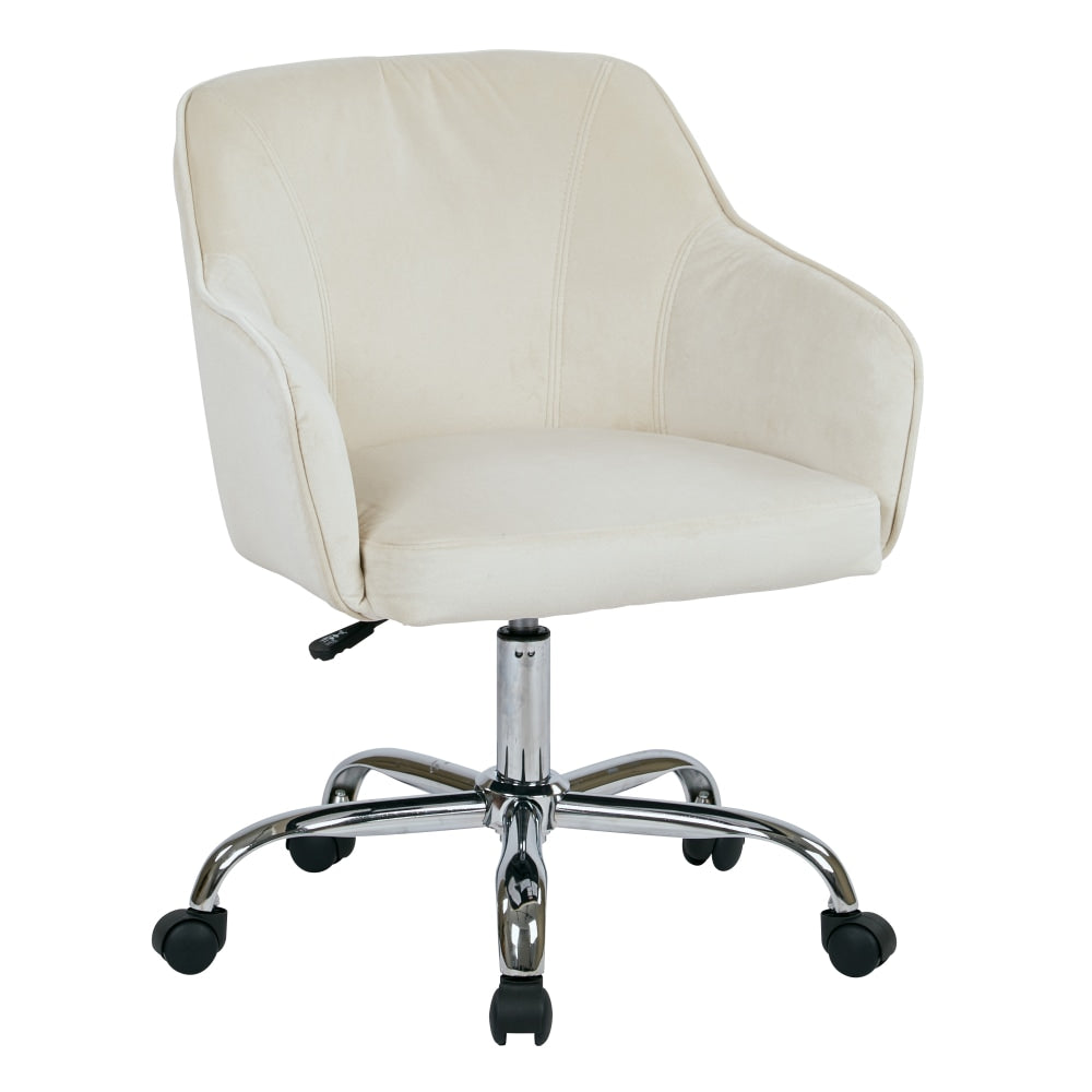 Office Star Avenue Six Bristol Task Chair, Fabric, Oyster Velvet/Silver