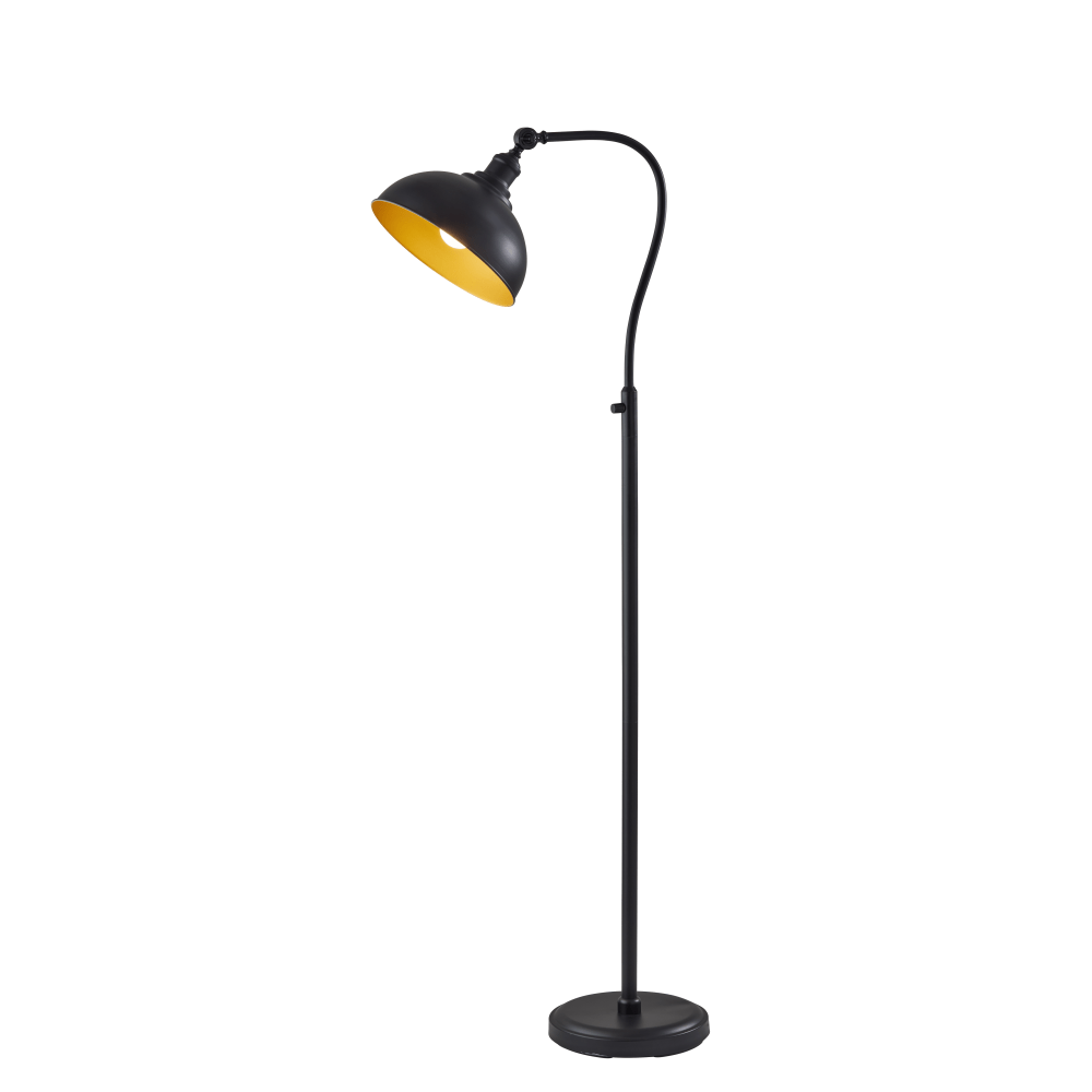 Adesso Wallace Floor Lamp, 56-1/2inH, Black