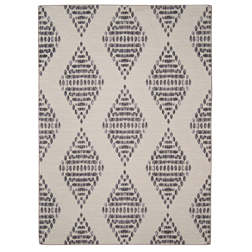 Linon Washable Outdoor Area Rug, Witmer, 7ft x 9ft, Ivory/Brown