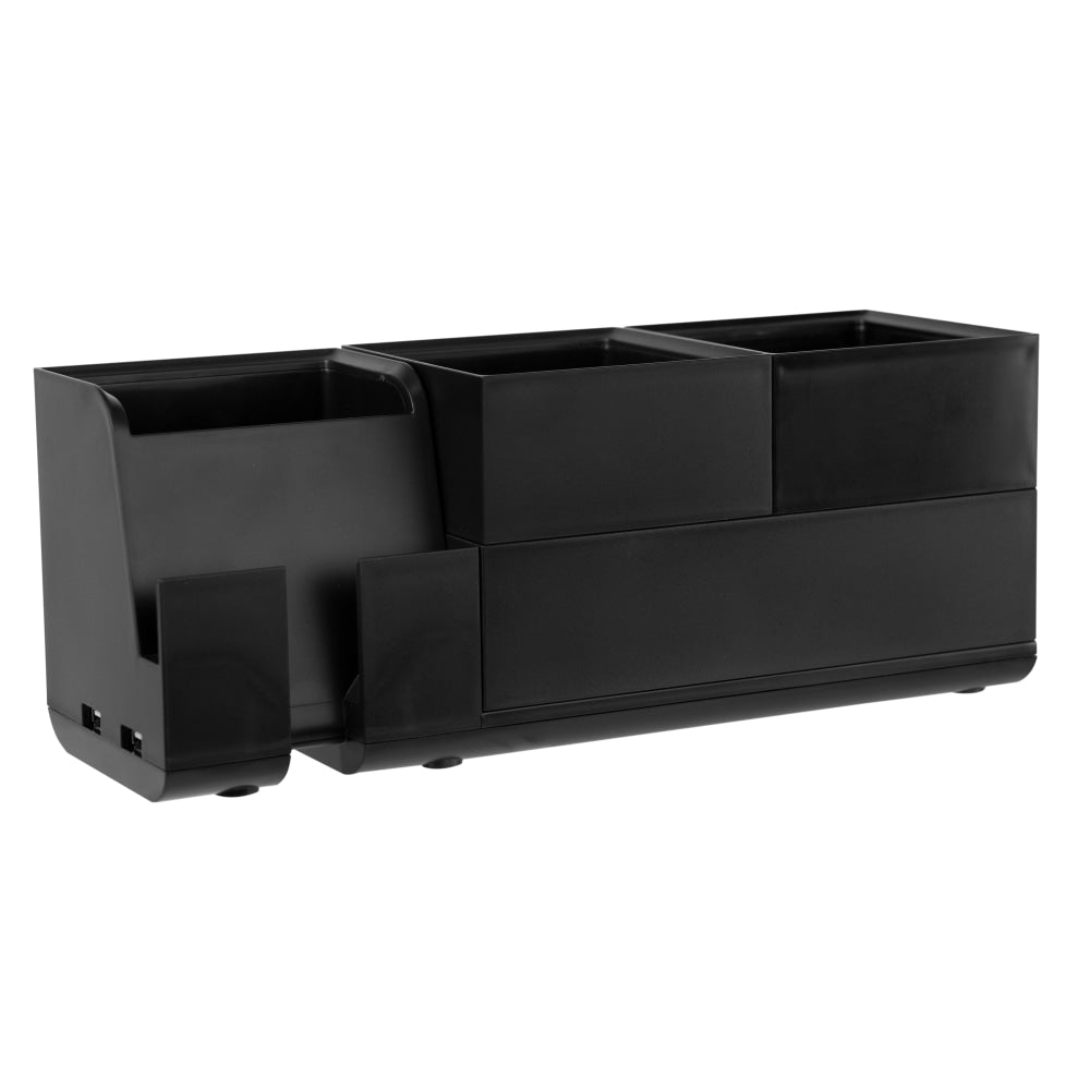 Bostitch Office Konnect Stackable 4-Piece Desk Organization Kit, Black