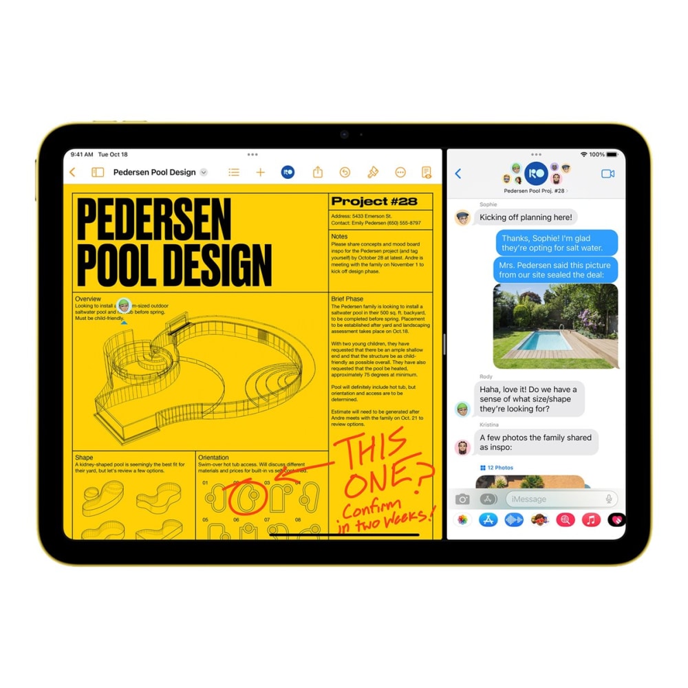 Apple iPad Tablet, 10.9in Touch Screen, 256GB Storage, iPadOS 16, Yellow
