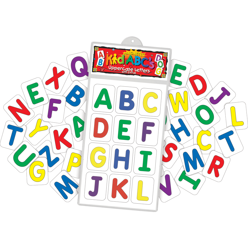 Barker Creek Magnets, Magnetic KidABCs, Uppercase Letters, Grades Pre-K-2, Pack Of 38