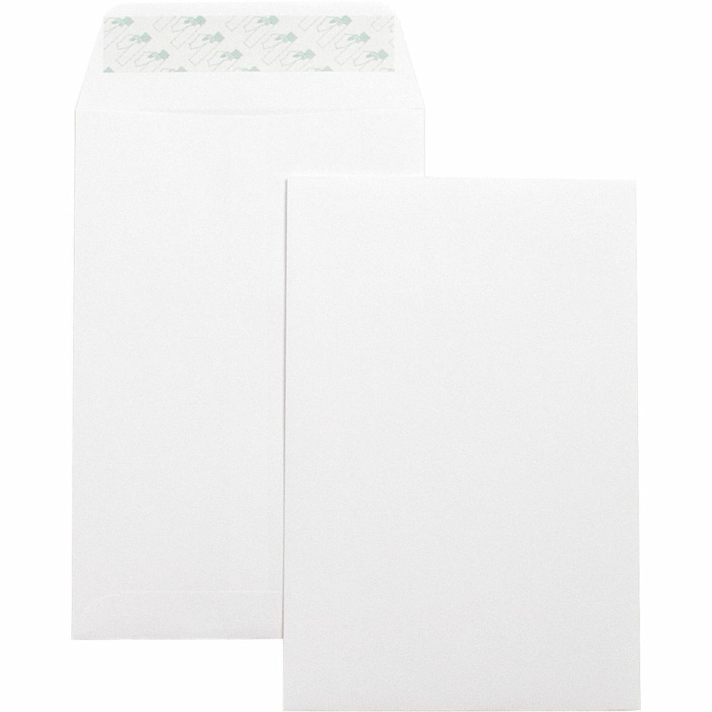 Business Source Self-Seal 6inx9in Catalog Envelopes - Catalog - 6in Width x 9in Length - 28 lb - Self-sealing - Wove - 100 / Box - White