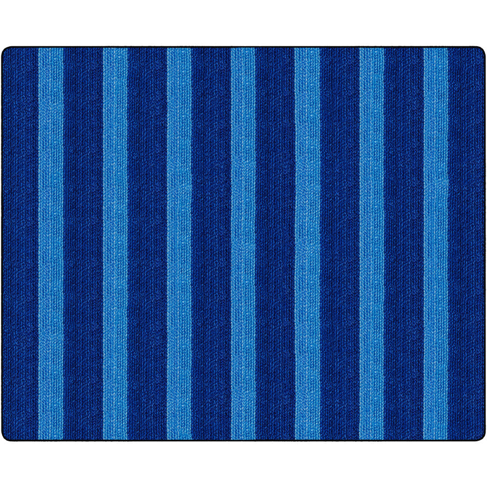Flagship Carpets Basketweave Stripes Classroom Rug, 10 1/2ft x 13 3/16ft, Blue