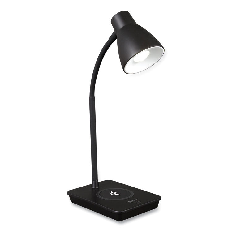 Wellness Series Infuse LED Desk Lamp with Wireless and USB Charging, 15.5" High, Black