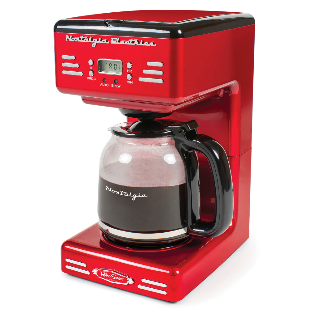 Nostalgia RCOF12 Retro 12-Cup Programmable Coffee Maker, Red