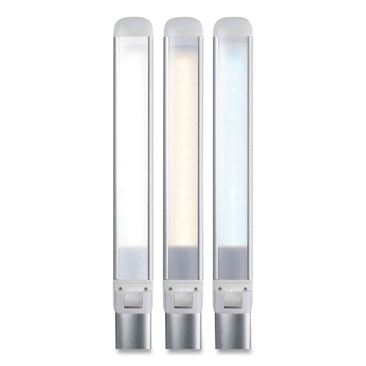 Wellness Series Command LED Desk Lamp with Voice Assistant, 17.75" to 29" High, Silver