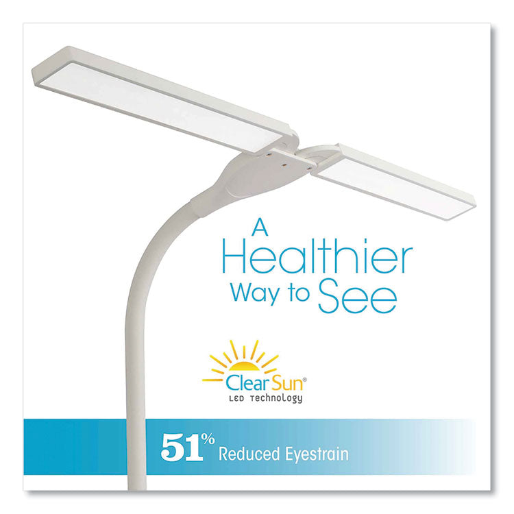Wellness Series Pivot LED Desk Lamp with Dual Shades, 13.25" to 26" High, White