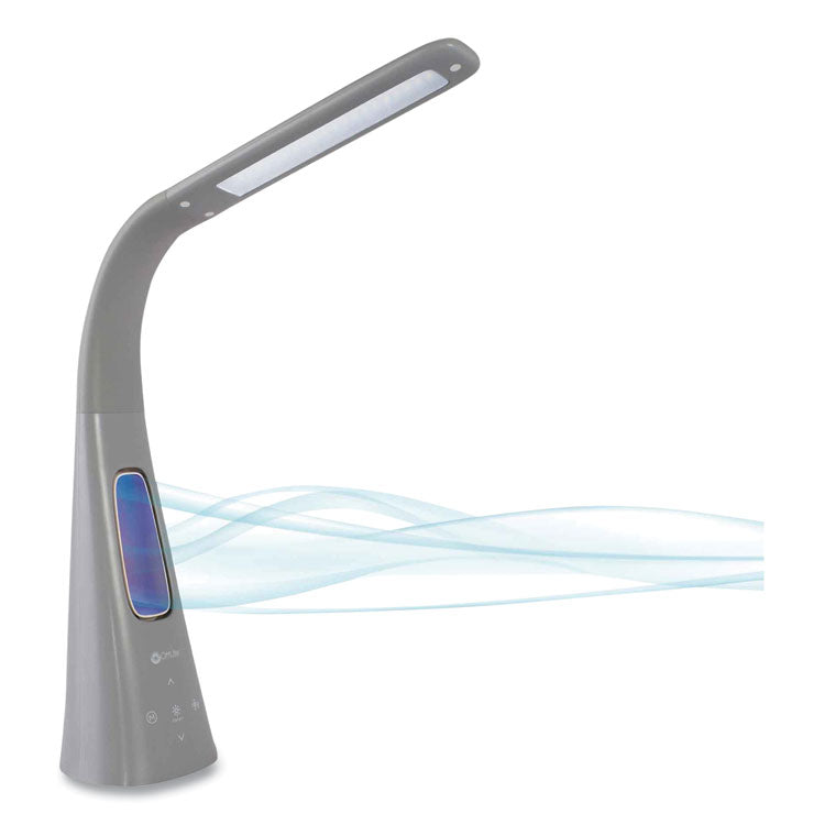Cool Breeze Fan Lamp, 15" to 26.5" High, Gray