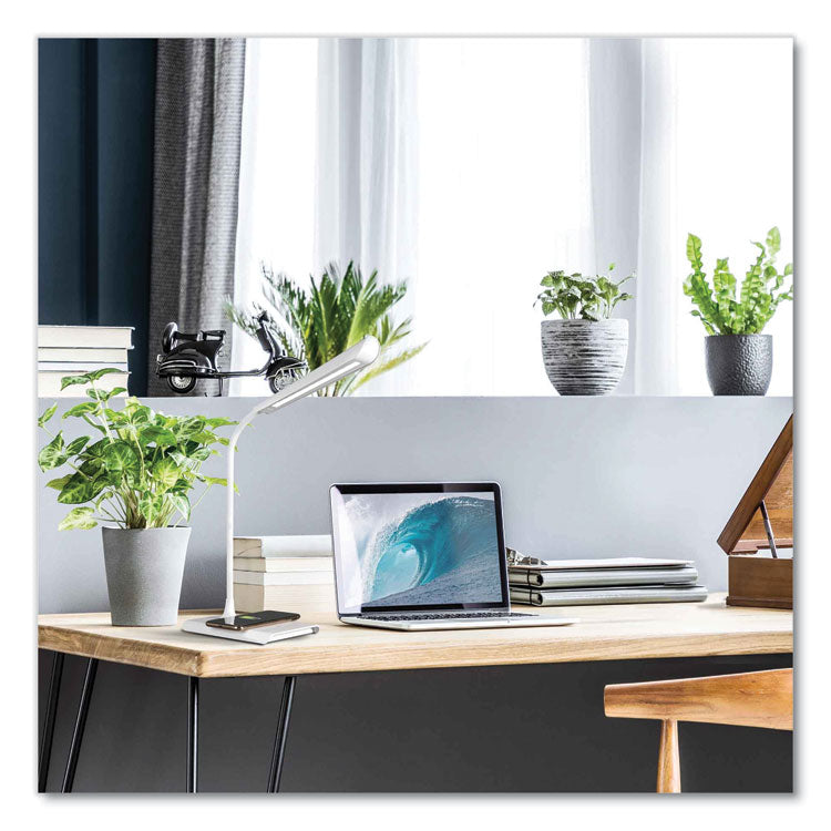 Wellness Series Power Up LED Desk Lamp, 13" to 21" High, White