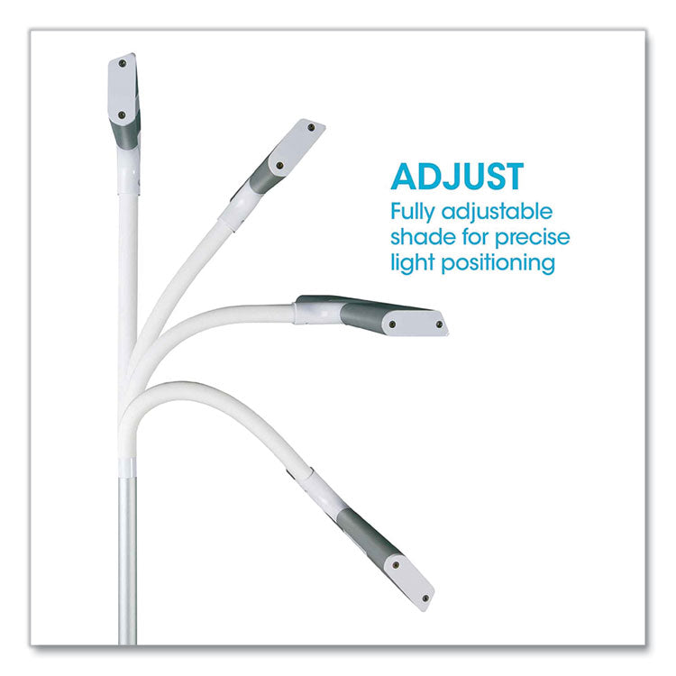 Wellness Series Perform LED Clamp Lamp with Three Color Modes, 16" to 24.75" High, White