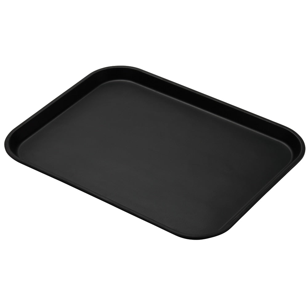 Cambro Rectangular Camtread Trays, 14in x 18in, Black, Set Of 12 Trays, 1418CT110