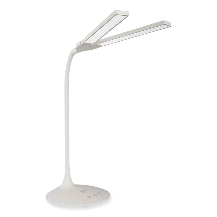 Wellness Series Pivot LED Desk Lamp with Dual Shades, 13.25" to 26" High, White