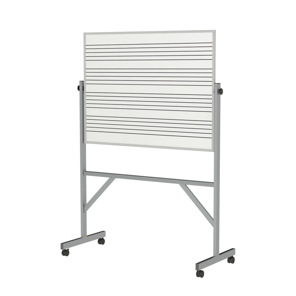 Ghent A2M Magnetic Dry-Erase Whiteboard, Porcelain, 48-1/2in x 96-1/2in, White, Satin Aluminum Frame