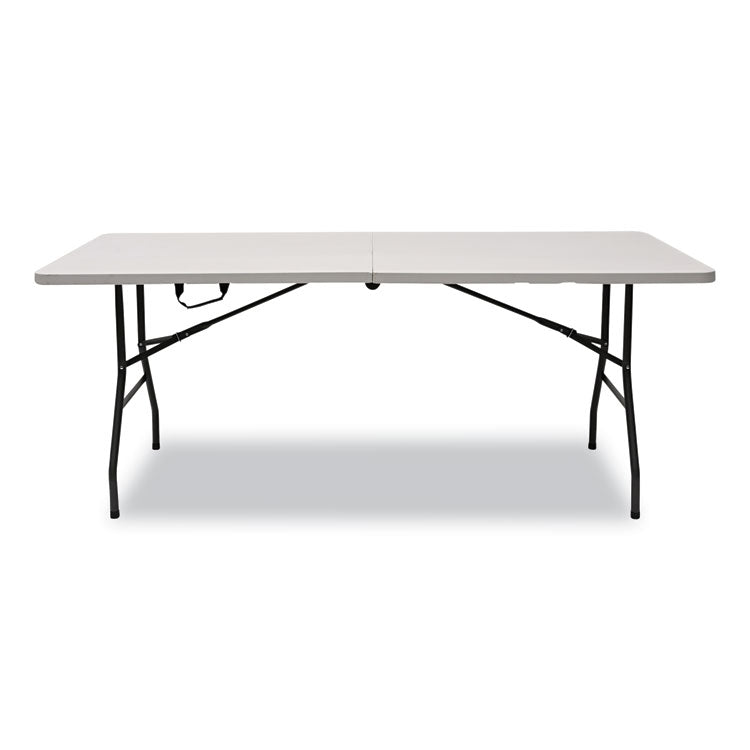 Bifold Resin Folding Table, Rectangular, 70.9" x 29.1" x 30", White Granite Top, Gray Base/Legs, 2/Pack