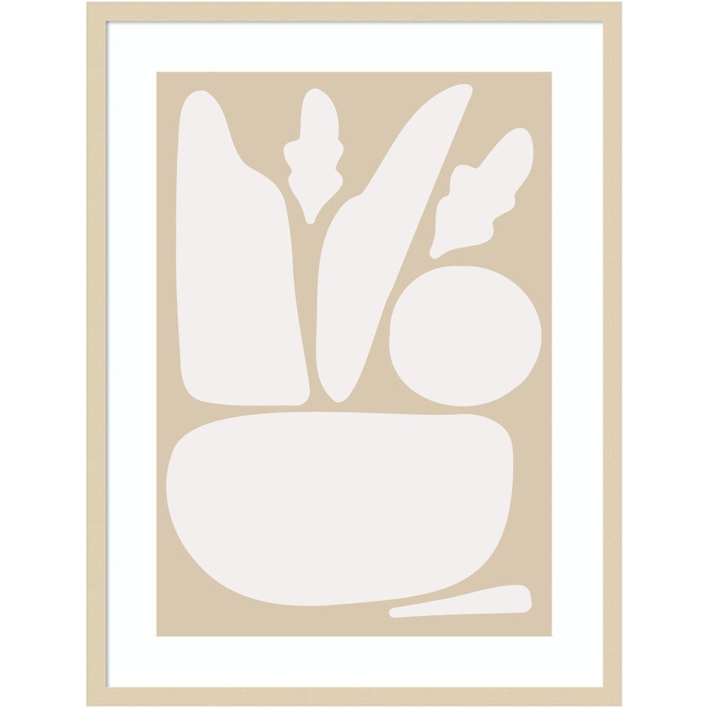 Amanti Art Zen Botanical Rock Neutral by The Creative Bunch Studio Wood Framed Wall Art Print, 25inW x 33inH, Natural