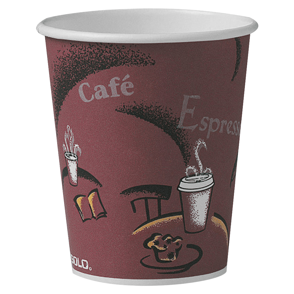 Solo Cup Paper Hot Cups, 10 Oz., Maroon, Carton Of 300