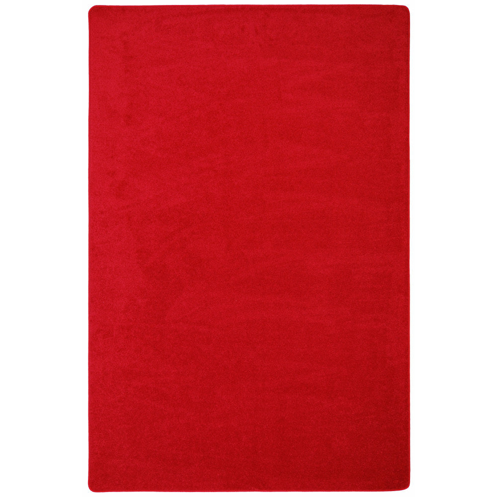 Joy Carpets Kid Essentials Solid Color Rectangle Area Rug, Endurance, 12ft x 7"6in, Red