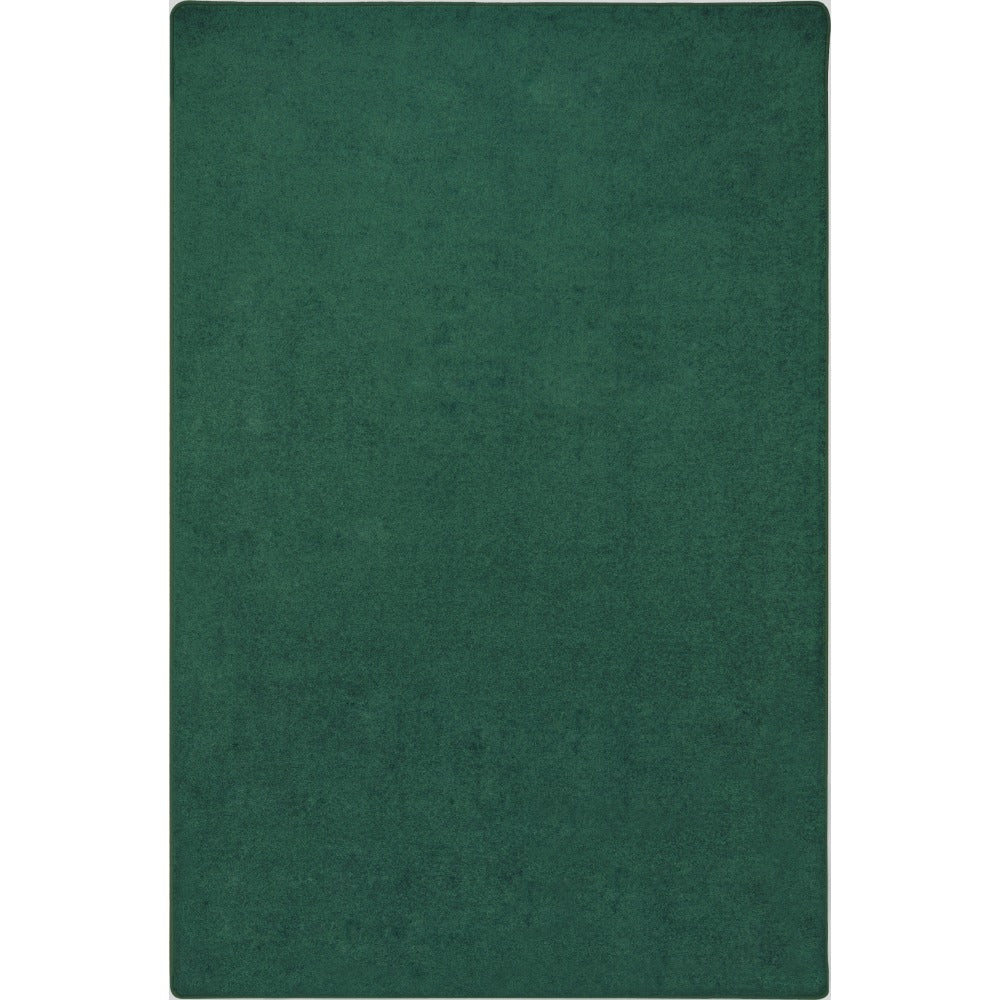 Joy Carpets Kid Essentials Solid Color Rectangle Area Rug, Endurance, 12ft x 7"6in, Forest