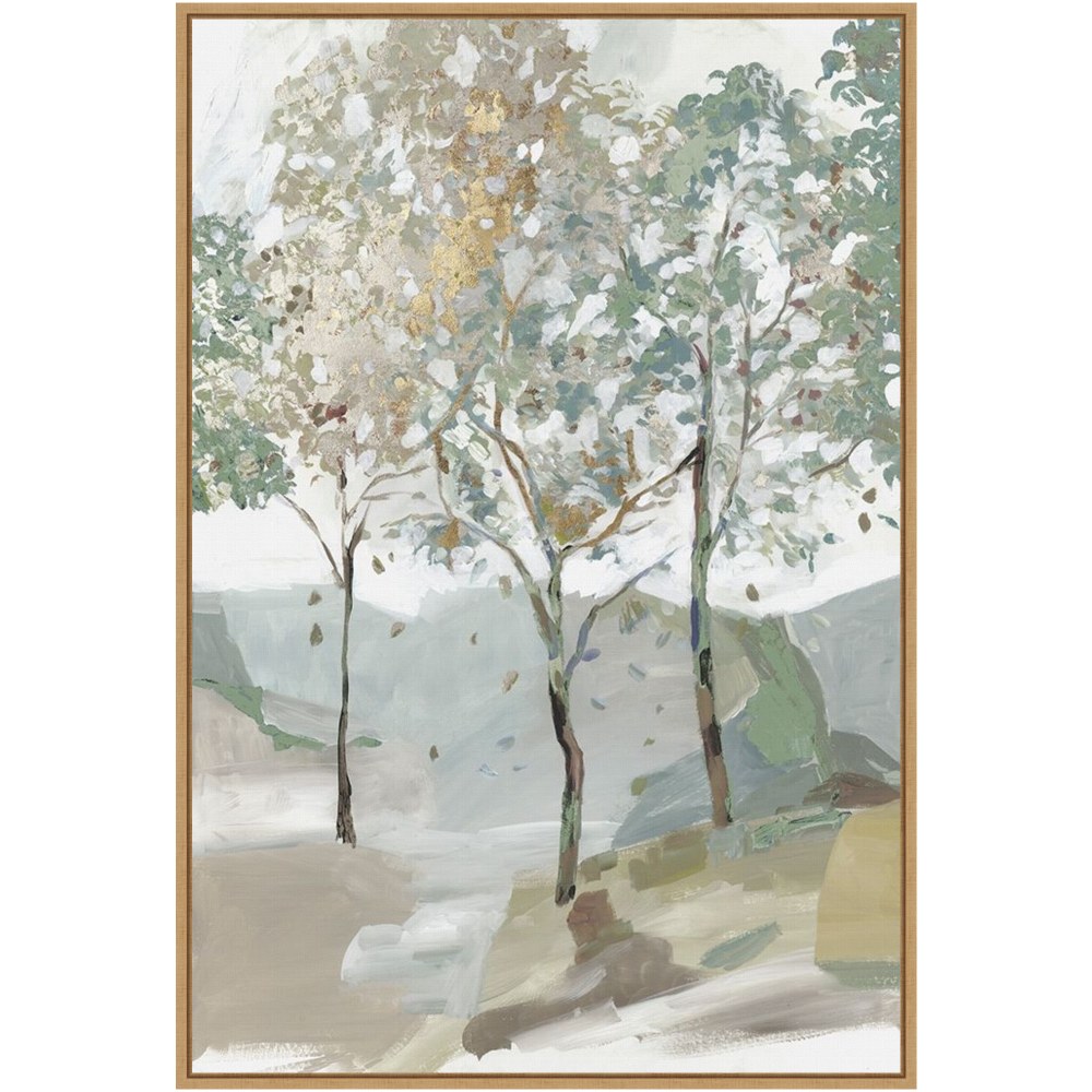 Amanti Art Breezy Landscape Trees II by Allison Pearce Framed Canvas Wall Art Print, 33inH x 23inW, Maple