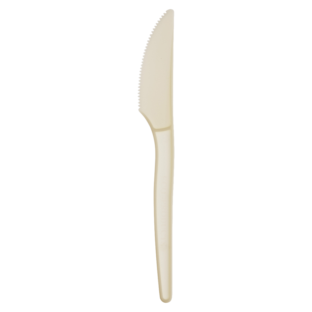 Eco-Products Cutlery, 7inL, Knives, Beige, Pack Of 50