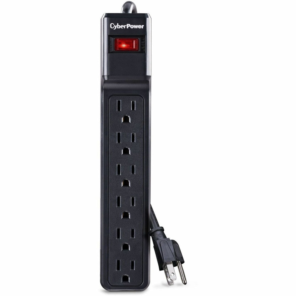 CyberPower CSB604 6-Outlet Essential Surge Protector, 4', Black