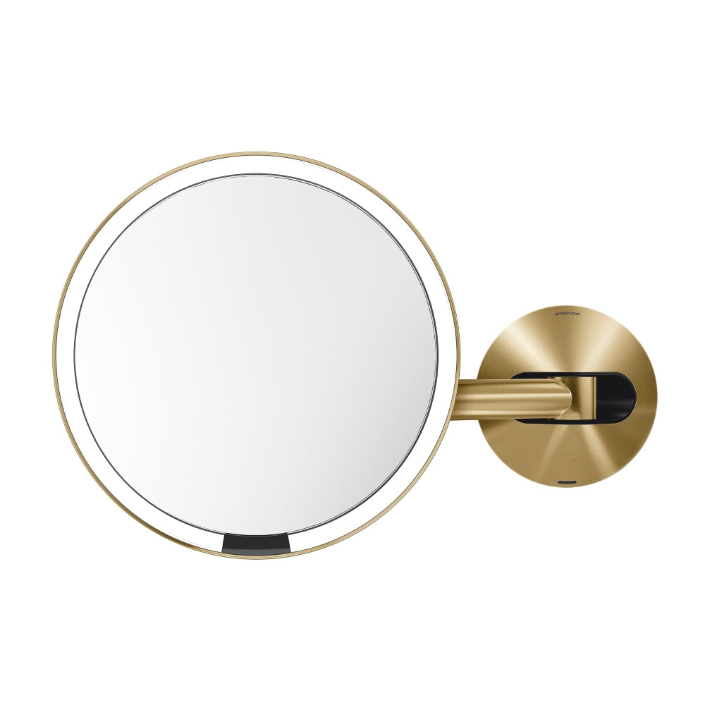 simplehuman Wall Mount Sensor Mirrors, 9-1/8inH x 13-13/16inW x 3-1/8inD, Brass, Wall Mount