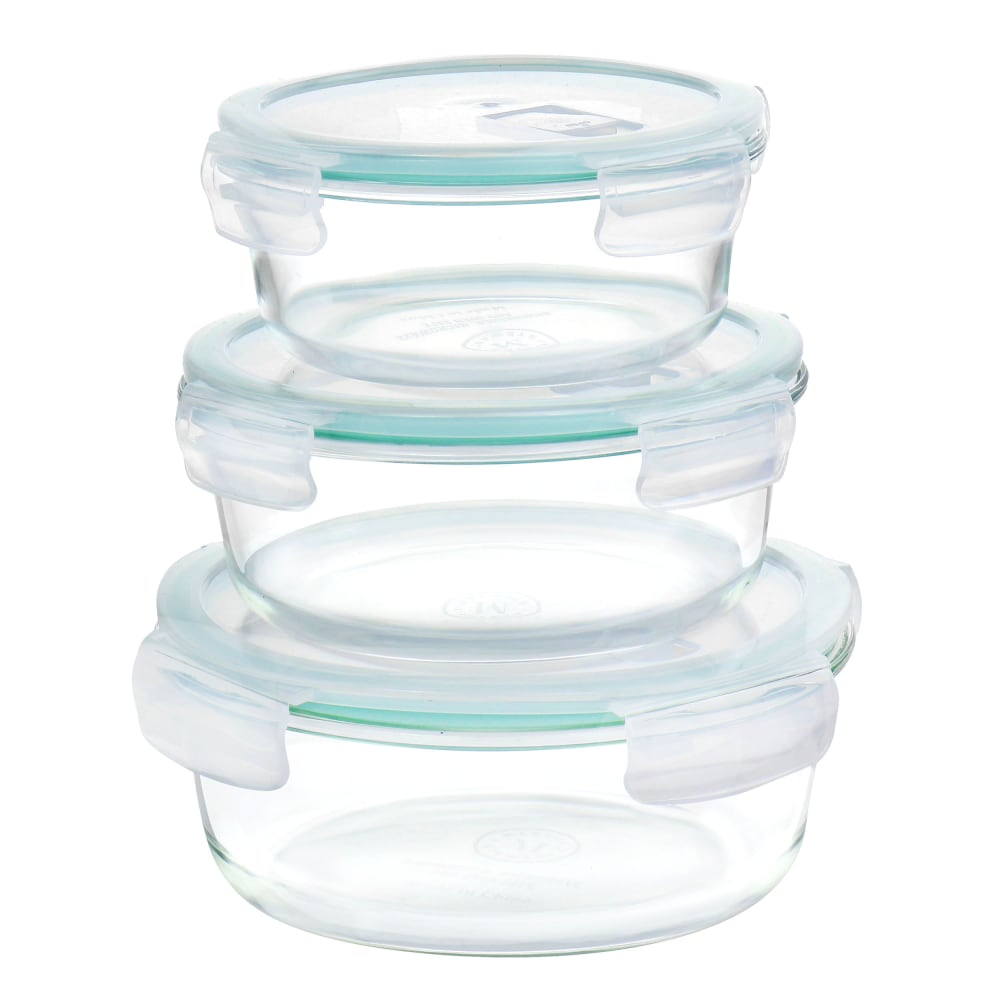 Martha Stewart 6-Piece Glass Storage Containers, 3-1/4inH x 7-1/2inW x 7-13/16inD