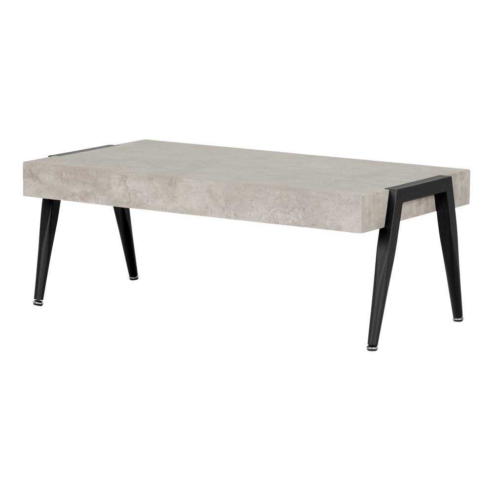 South Shore City Life Coffee Table, 16-3/4inH x 46-1/2inW x 23-3/4inD, Concrete Gray/Black