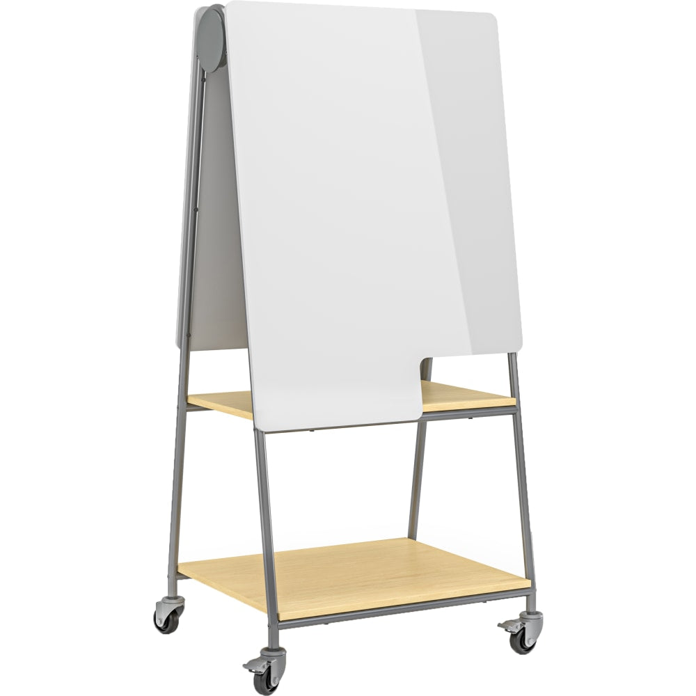 Safco Learn Mobile Whiteboard, 63-7/16inH x 30inW x 24-1/16inD, White/Silver