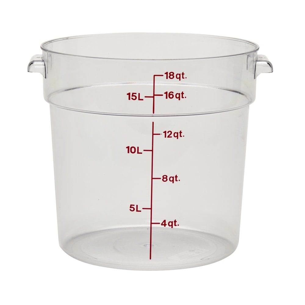 Cambro Camwear 18-Quart Round Storage Containers, Clear, Set Of 6 Containers