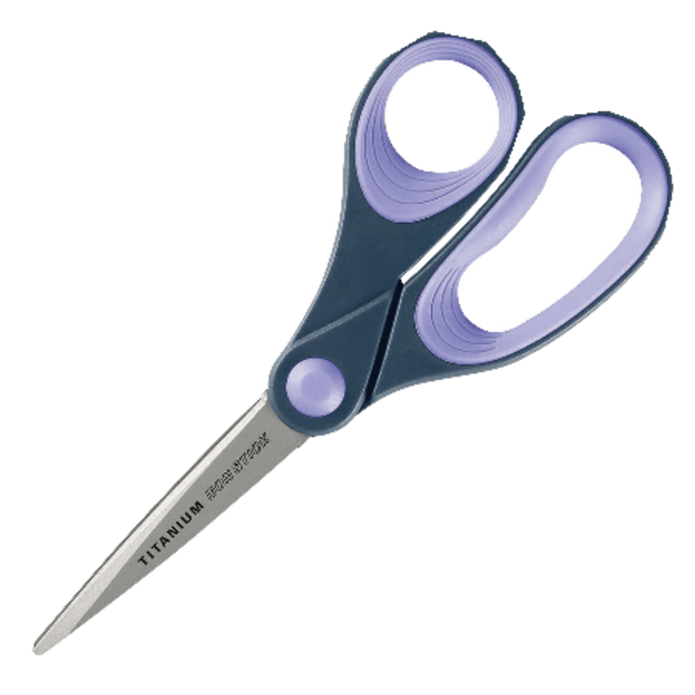 Westcott Titanium-Bonded Scissors, 8in, Pointed, Gray/Purple