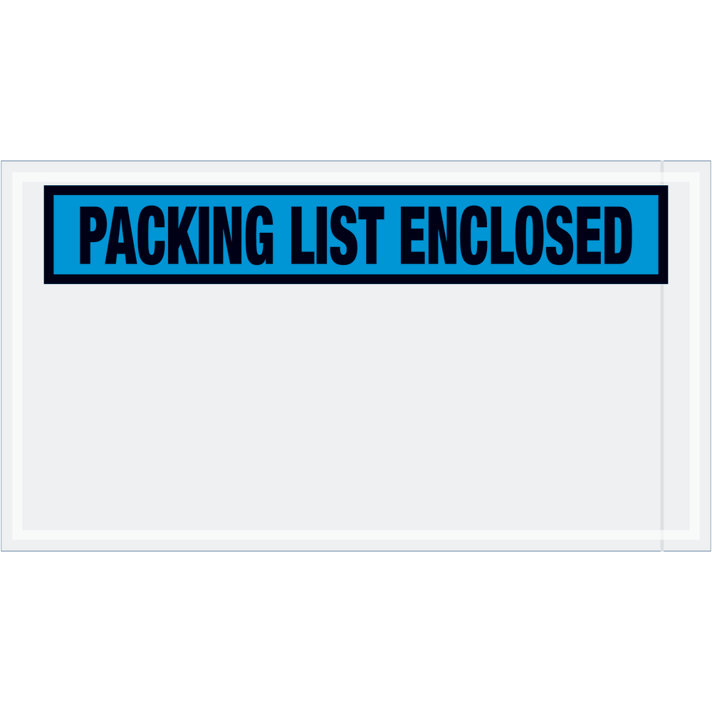 Tape Logic Preprinted Packing List Envelopes, Packing List Enclosed, 5 1/2in x 10in, Blue, Case Of 1,000